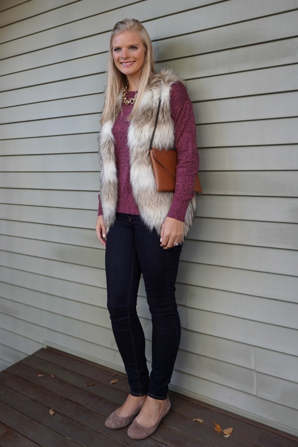 Cozying Up in a Faux Fur Vest