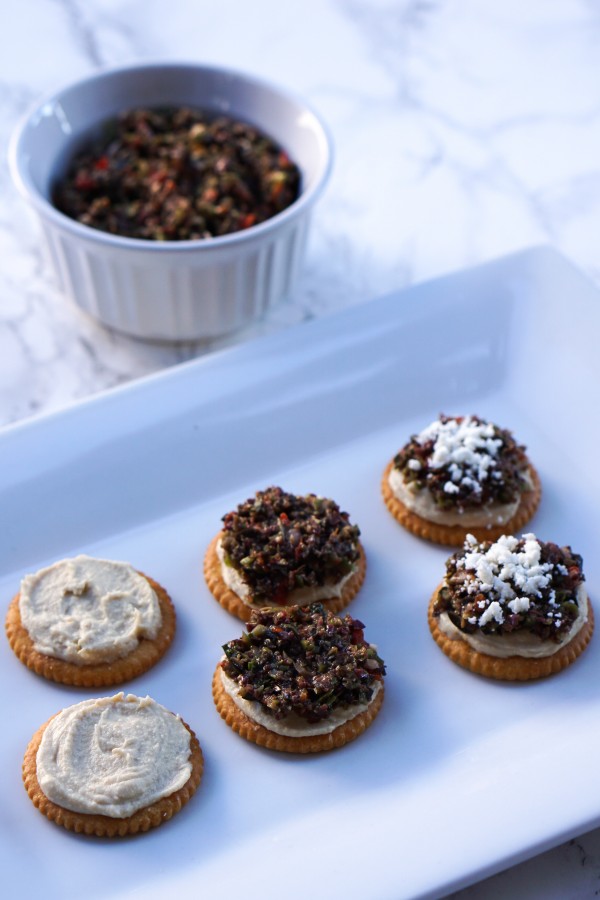 Layered Three-Olive Tapenade Appetizer Recipe