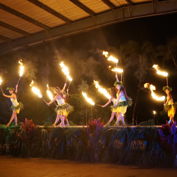 Travel Guide of Princeville, Kauai, Hawaii - Shown here: Ahi Lehe Fire Show