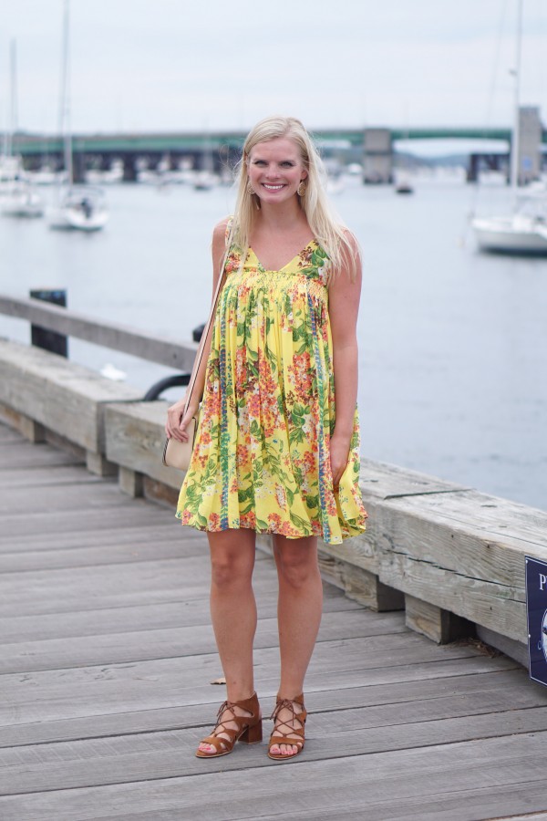 Yellow Floral Dress on DailyKaty.com