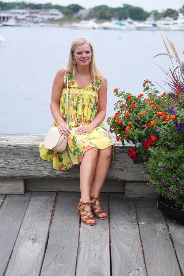 Yellow Floral Dress on DailyKaty.com