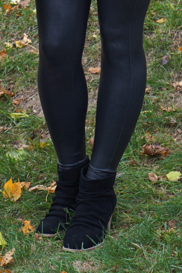 Faux Leather Leggings & Comfy Sweater