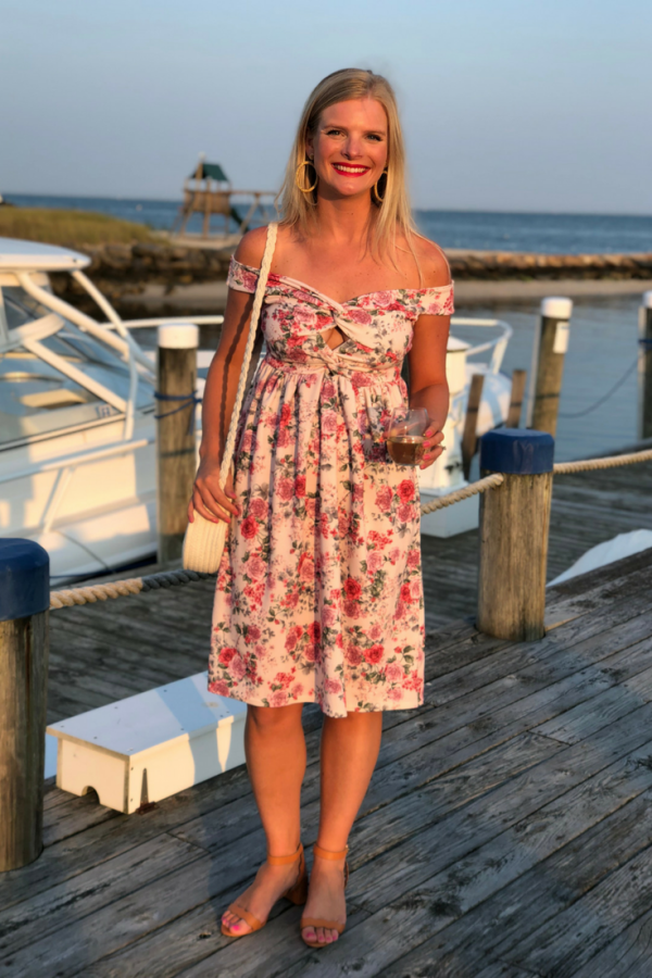 Off-Shoulder Floral Dress for Weddings