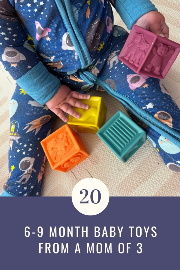 Baby toys for 6-9 month olds including rattles and teethers